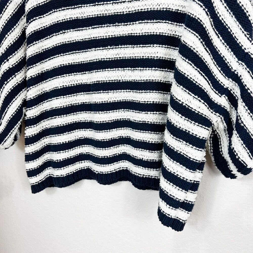 ANTHROPOLOGIE BY ANTHROPOLOGIE Blue & White Lita Striped Pullover Size XS/S - Picture 5 of 10